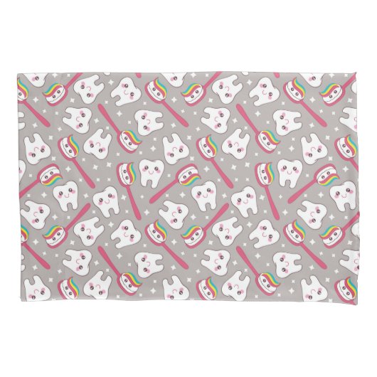 虹の歯パターン 枕カバー (正面左)