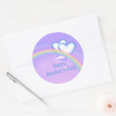 虹の母の日ハート ラウンドシール (封筒)