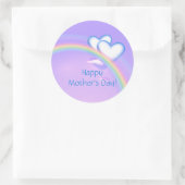 虹の母の日ハート ラウンドシール (バッグ)