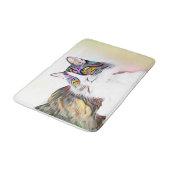 虹の毛の美しいふわふわ猫 バスマット (アングル)