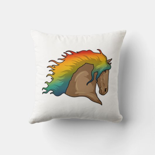 虹の毛の馬 クッション (裏面)