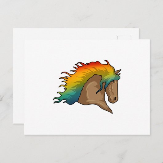 虹の毛の馬 ポストカード (正面/裏面)