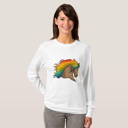 虹の毛の馬 Tシャツ (正面フル)