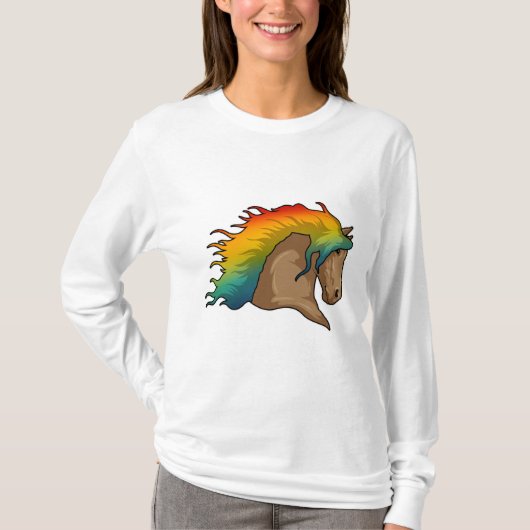 虹の毛の馬 Tシャツ (正面)