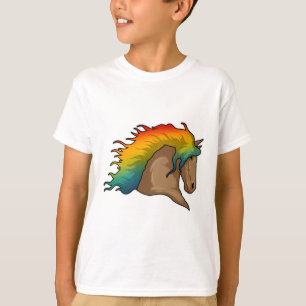 虹の毛の馬 Tシャツ