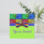 虹の気球の誕生祝い 招待状 (スタンド正面)