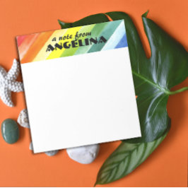 虹の水の色のスプラッシュストリップ黒い文字 ノートパッド