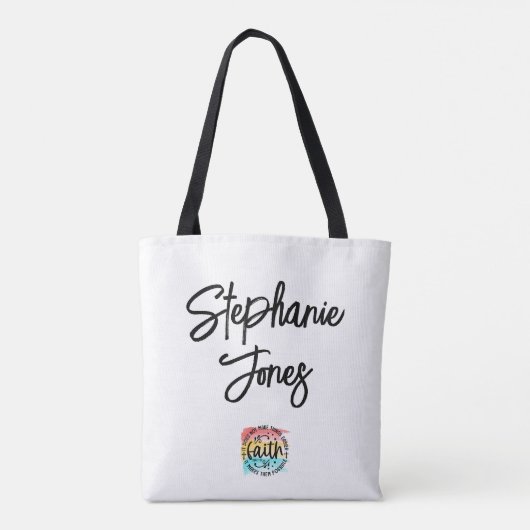 虹の水の色の信仰ルカ1:37キリスト教の聖書 トートバッグ (裏面)