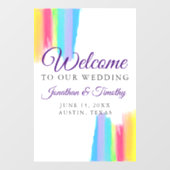 虹の水の色エレガントようこそ私たちの結婚もの ウィンドウサイン (シート)