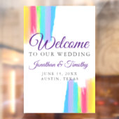 虹の水の色エレガントようこそ私たちの結婚もの ウィンドウサイン (シート2)