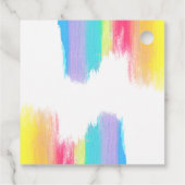 虹の水の色カラフルが結婚ありがとう フェイバータグ (裏面)