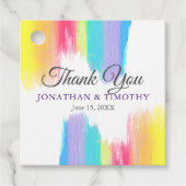 虹の水の色カラフルが結婚ありがとう フェイバータグ (正面)