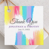 虹の水の色カラフルが結婚ありがとう フェイバータグ