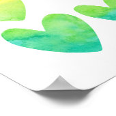 虹の水カラーハートキッズポスタープリント ポスター (角)