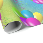 虹の水彩のバルーン抽象芸術 ラッピングペーパー (ロールコーナー)