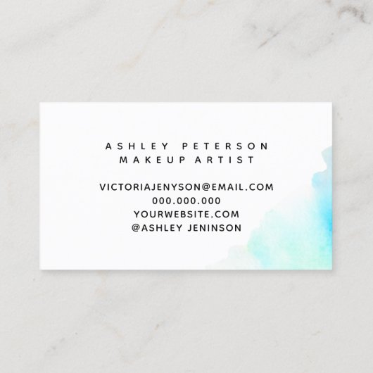 虹の水彩のブラシストロークでロゴをアップロード 名刺 (裏面)