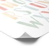 虹の水彩アルファベット ABC 教室装飾 ポスター (角)