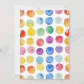 虹の水彩ケーキ&風船 女の子の誕生日 招待状 (裏面)