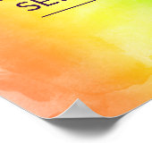 虹の水彩スプラッシュLGBTQウェディングウェルカム ポスター (角)