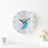 虹の水彩一色銀 ラージ壁時計 (ホーム)