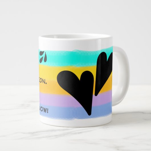 虹の水彩及び皮肉なユーモアのタイプ ジャンボコーヒーマグカップ (正面右)