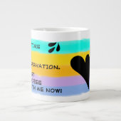 虹の水彩及び皮肉なユーモアのタイプ ジャンボコーヒーマグカップ (正面)