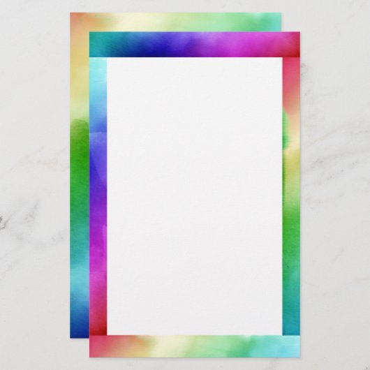 虹の水彩文房具 便箋 (正面/裏面)