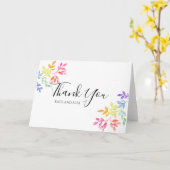 虹の水彩植物結婚学の感謝 カード (黄色い花)