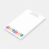 虹の水彩画のアイスクリームの机から ポストイット (アングル)