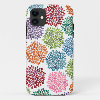 虹の水彩画のダリアによってはIphone 5の箱が開花します iPhone 11 ケース