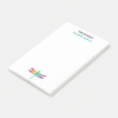 虹の水彩画のトンボの机から ポストイット (アングル)