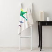 虹の水彩画のユニコーンのシルエットの女の子 シェルパブランケット (インサイチュ)