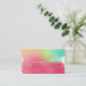 虹の水彩画の同世代の人のミニマリスト 予約カード (スタンド正面)