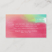 虹の水彩画の同世代の人のミニマリスト 予約カード (裏面)