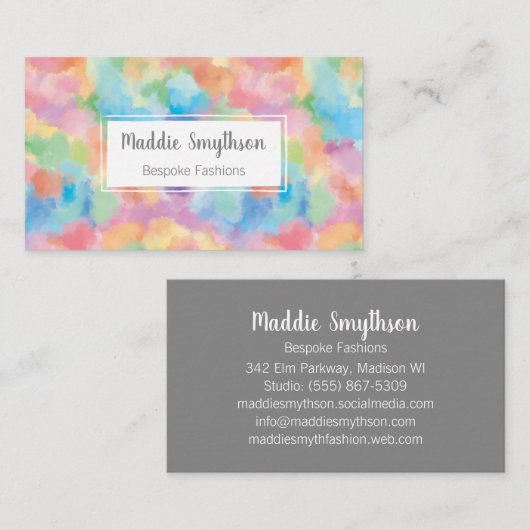 虹の水彩画の名刺 名刺 (正面/裏面)