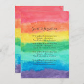 虹の水彩画の結婚式 エンクロージャーカード (正面/裏面)