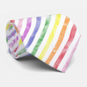虹の水彩画の縞模様 ネクタイ (ロール)