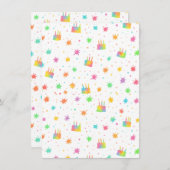 虹の水彩画の誕生日ケーキ カラフルなペイント サンキューカード (正面/裏面)