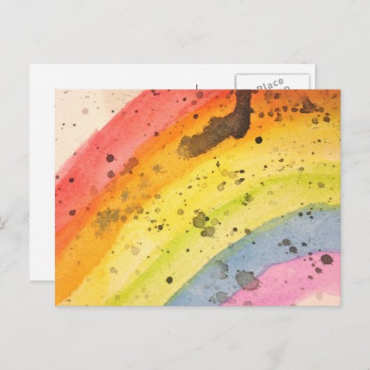 虹の水彩画の郵便はがき ポストカード (正面/裏面)