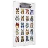 虹の水彩画フクロウおよび猫 クリップボード (右)