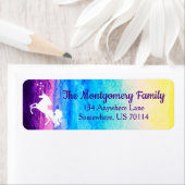 虹の水彩画及び白いユニコーン|の姓 ラベル (インサイチュ)