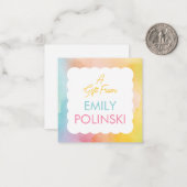 虹の水彩画 女子からの贈り物 封筒 ノートカード (正面/裏面インサイチュ)