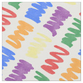 虹の水彩落書きパターン ファブリック (クローズアップ)