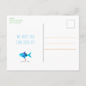 虹の水彩魚ザシーズ誕生日 インビテーションポストカード (裏面)