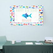 虹の水彩 – 海の虹の魚 横断幕 (トレードショー)