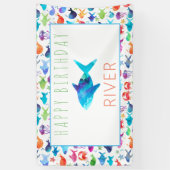 虹の水彩 – 海の虹の魚 横断幕 (縦)