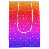 虹の水玉模様と誕生日バルーン ミディアムペーパーバッグ (裏面)