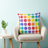 虹の水玉模様の枕 クッション (椅子)