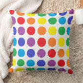 虹の水玉模様の枕 クッション (ブランケット)
