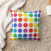 虹の水玉模様の枕 クッション (ブランケット)